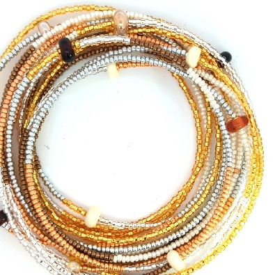 Color Love  12 Foot Necklace - Amber Ivory and Gold  Discover the e...