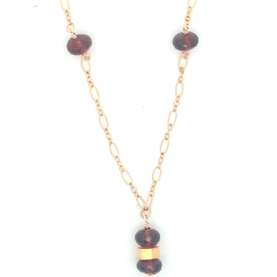 Gallery Gemma Original  Garnet Bead Necklace  Drop pendant features...