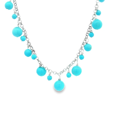 Gallery Gemma Blue Turquoise Dangle Necklace This delicate little...
