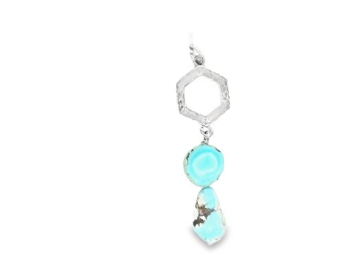 Providence Collection Kazakhstani Turquoise and Large Hexagon Neck...
