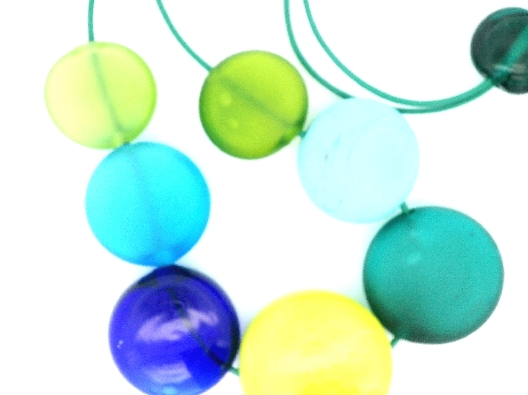 Color Love  Aura Seven Bead Necklace - Blues and Greens  Brighten y...