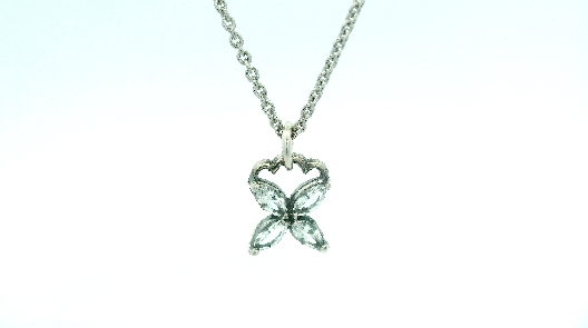Gallery Gemma Originals  White Topaz 4 Petal Necklace  Dainty littl...