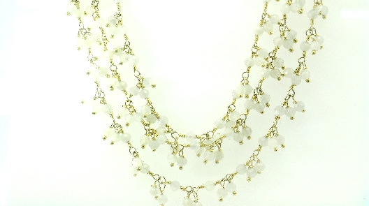 Gallery Gemma  Three Strand Moonstone Bead Necklace  Delicate neckl...