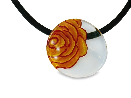 ZSISKA Design Co.  ROSETTE Necklace - ORANGE  Striking and feminine...