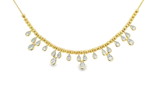 S. Kashi Family Jewelry 14K Yellow Gold and Dangling Diamond Neckl...