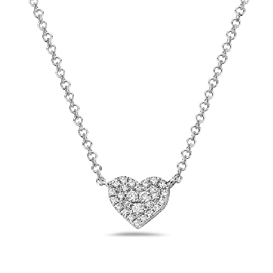 Bassali Jewelry 14K Gold Pave Diamond Heart Necklace Lovely and d...