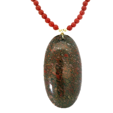 Gallery Gemma Original Carnelian Strand with Fossil Dinosaur Bone ...
