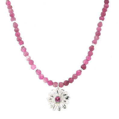 Anne-Marie Warburton Cosmos Pink Tourmaline Pendant and Gemstone S...