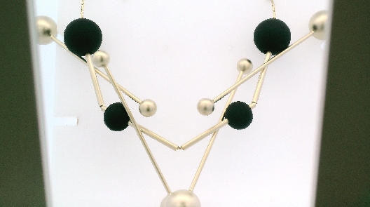 PURSUITS; Toronto Vera Necklace - Gold Black From the O Collectio...