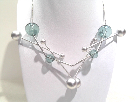 PURSUITS; Toronto  Vera Necklace - Silver Aqua  From the O Collecti...