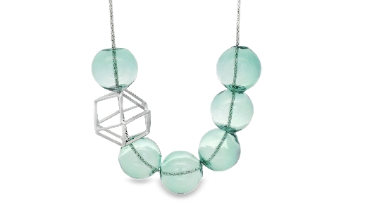 PURSUITS; Toronto  Hex Hex Necklace - Silver Aqua  From the O Colle...