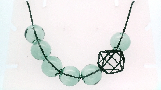 PURSUITS; Toronto  Hex Hex Necklace - Black Aqua  From the O Collec...