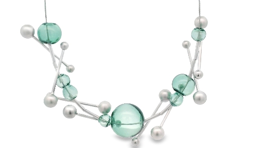 PURSUITS; Toronto  Veve Necklace - Silver Aqua  From the O Collecti...