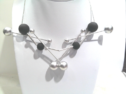 PURSUITS; Toronto  Vera Necklace - Silver Black  From the O Collect...