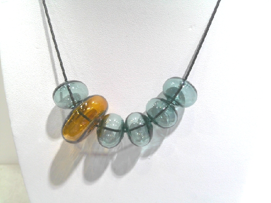 PURSUITS; Toronto  Odette Necklace - Black Aqua Amber  From the O C...
