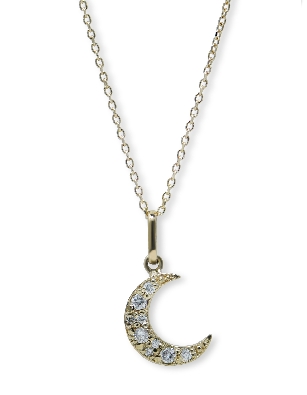 Anzie Jewelry Montreal  Aztec Crescent Diamond Charm Necklace  Cele...