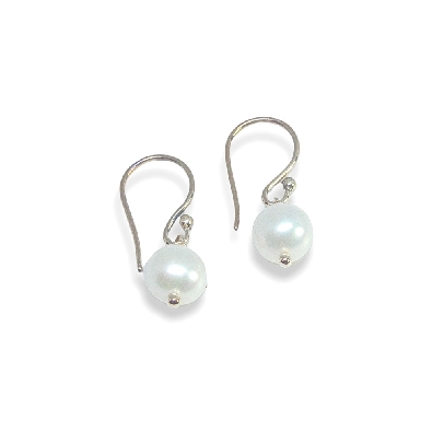 Cultured Pearl Collection  Pearl Sterling Silver Dangle Earrings  F...