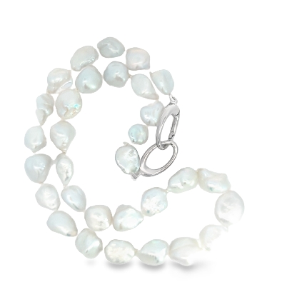 Gallery Gemma Jewellery Collection  Arctic white keshi nugget stran...