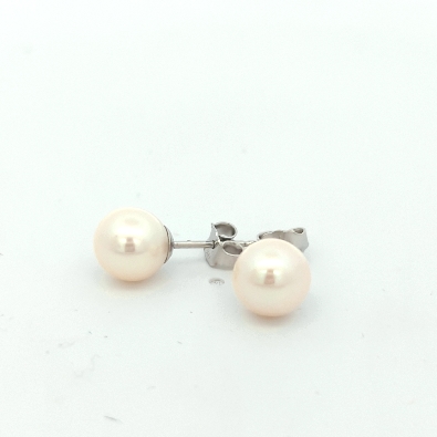 Cultured Pearl Collection  8mm Pearl 14k White Gold Stud Earrings  ...