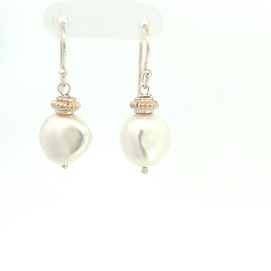 Cultured Pearl Collection  Puff Pearl Dangle Earrings  Featuring a ...