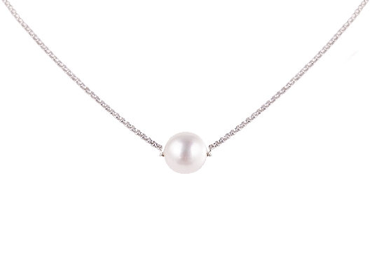 Cultured Pearl Collection  Floating Pearl Necklace  A single freshw...