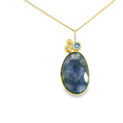 Artist:  Monique Van Wel Designs  Tanzanite and Diamond Pendant Nec...