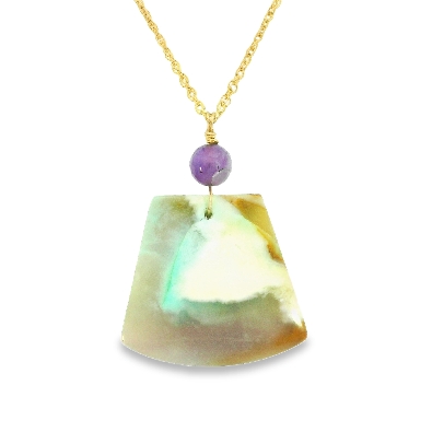 Providence Collection  Opalized Petrified Wood Pendant Necklace  Un...