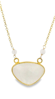 Gallery Gemma    Moonstone pendant bezel set in gold vermeil on an ...