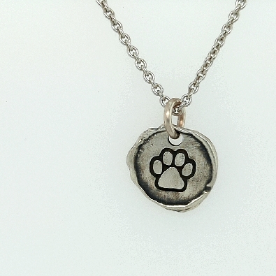 Gallery Gemma  Sterling Silver Paw Print Pendant  925 sterling silv...