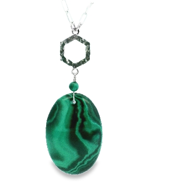 Providence Collection Malachite and Hexagon Pendant Necklace Beau...