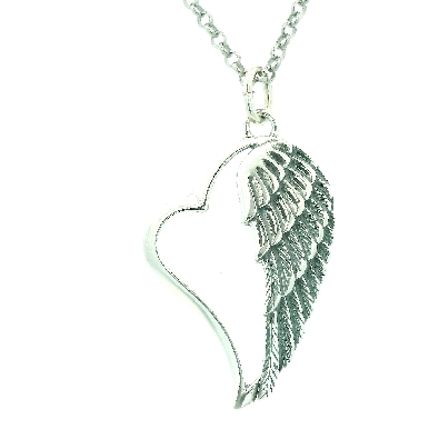 Gemma Silver Collection Angel Wing Heart Pendant Necklace Sweet n...