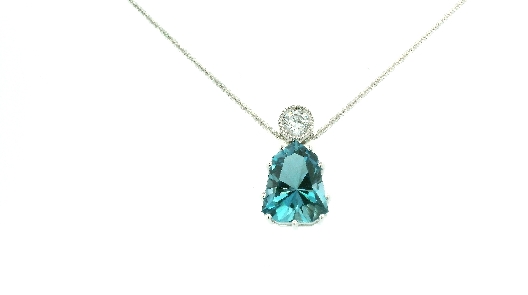 Gallery Gemma Fine Gems  London Blue Topaz and Diamond Pendant  One...