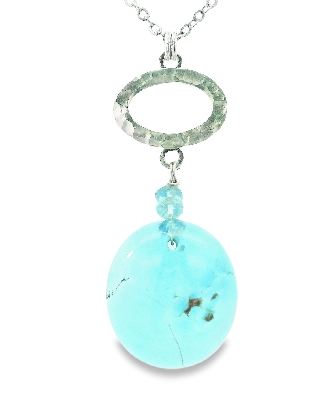 Providence Collection  Kazakhstani Turquoise Cabochon Pendant with ...