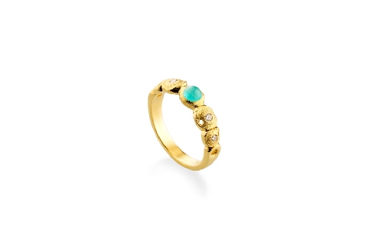 Alex Sepkus; New York  18K Gold & Emerald Perelandra Ring  From the...