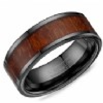 Crown Ring; Montreal  Torque Collection  Black Ceramic Band with Wo...