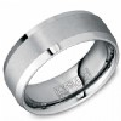 Crown Ring; Torque Collection  8mm Tungsten Carbide Band with Bevel...