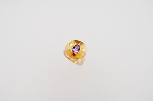 Artist:  Bayot Heer Jewellery Originals  18K Peach Gold Spinel Sauc...