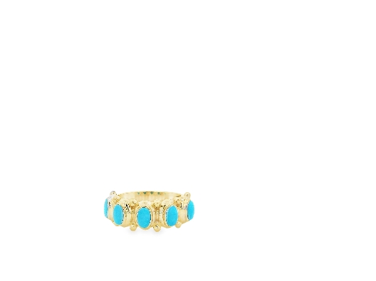 Anzie Jewelry; Montreal 14K Gold Turquoise Mediterranee Oval Arch ...