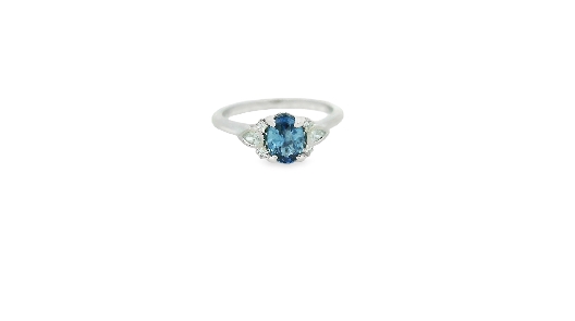 Noam Carver; Montreal 14K White Gold Oval Sapphire & Diamond Accen...