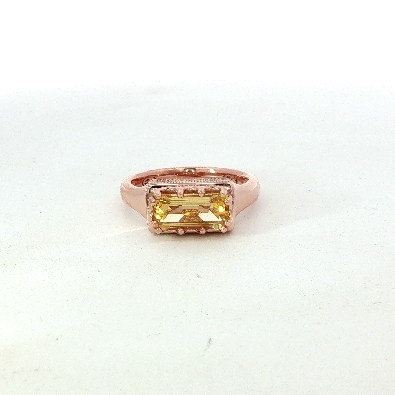 Gallery Gemma Classics 10 x 8mm Yellow Citrine baguette shaped gem...