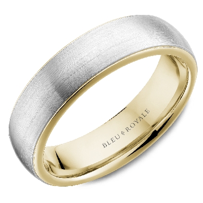 Crown Ring; Bleu Royale; Montreal  14K White & Yellow Gold 6mm Dome...