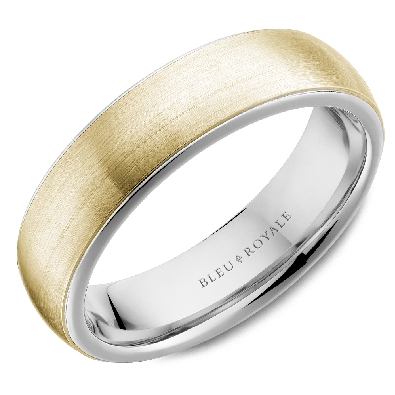 Crown Ring; Bleu Royale; Montreal  14K Yellow & White Gold 6mm Dome...