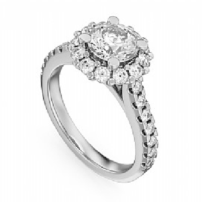 Noam Carver Bridal; Montreal  14K White Gold Engagement Ring with D...