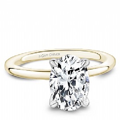 Noam Carver Bridal; Montreal  14K Yellow Gold 4-Prong Oval Solitair...