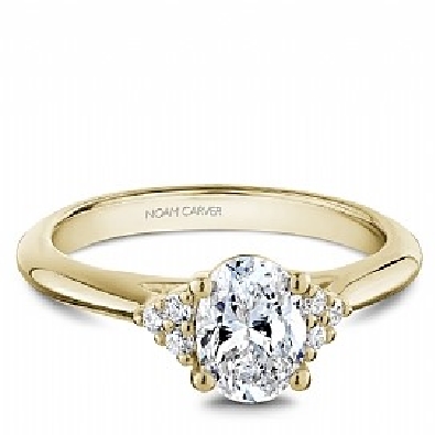 Noam Carver Bridal; Montreal  14K Yellow Gold Diamond Accented Oval...